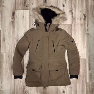 Garage Parka Faux Fur Hood Lined Coat Women Size XS